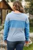Immagine di CURVY GIRL SKY BLUE KNIT PATCHWORK DROP SHOULDER TOP